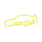 Paul Walker İmza Araba Sticker 17x17 Cm Sarı