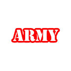 Army Araba Sticker 17x17 Cm Kırmızı