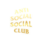 Anti Social Club Araba Sticker 17x17 Cm Gold