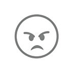 Kızgın Emoji Araba Sticker 17x17 Cm Gri