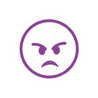 Kızgın Emoji Araba Sticker 17x17 Cm Mor