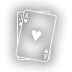 İskambil Kağıdı Araba Sticker 17x17 Cm Beyaz