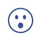 Şaşıran Emoji Araba Sticker 17x17 Cm Mavi