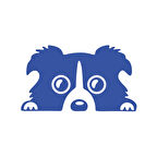 Köpek Araba Sticker 17x17 Cm Mavi