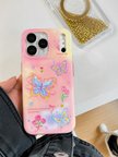 iPhone 17 PRO uyumlu - Yanları Şeffaf Arkası Parlak Kapak Desenli Koruyucu Telefon Kılıfı