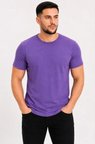 Erkek Basic Tişört Bisiklet Yaka Kısa Kol Günlük Yazlık Slim Fit T-Shirt - Mor