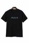 Anneler Günü Mom Çiçek Temalı Baskılı Oversize Bisiklet Yaka T-shirt - Siyah