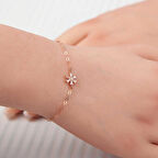 STİLLOVE Gümüş Rose Çiçek Kadın Bileklik