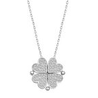 STİLLOVE Gümüş Kalpli Açılabilen Yonca Kadın Kolye