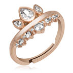 STİLLOVE Gümüş Rose Ayarlanabilir Kraliçe Tacı Kadın Yüzük