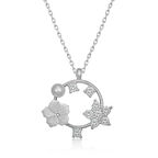 STİLLOVE Gümüş Manolya Çiçeği Yıldız Kadın Kolye