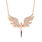 STİLLOVE Gümüş Rose Mikail Meleği Kadın Kolye