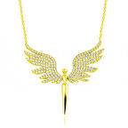 STİLLOVE Gümüş Gold Mikail Meleği Kadın Kolye