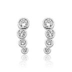 STİLLOVE Gümüş 4 Taş Kadın Küpe