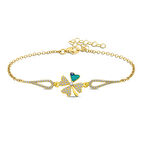 STİLLOVE Gümüş Gold Nazarlı Yonca Bileklik