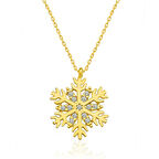 STİLLOVE ​Gümüş Gold Kar Tanesi Kadın Kolye