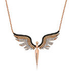 STİLLOVE ​Gümüş Rose Mikail Meleği Kadın Kolye