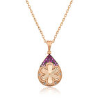 STİLLOVE Gümüş Rose Damla Çiçek Kadın Kolye