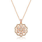 STİLLOVE Gümüş Rose Kalp Çiçek Kadın Kolye