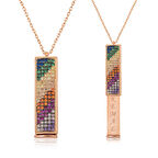 STİLLOVE Gümüş Rose Kişiye Özel Gökkuşağı Kolye