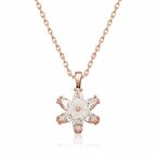 STİLLOVE Gümüş Rose Beyaz Lotus Çiçeği Kolye