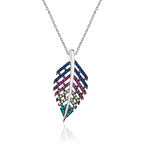 STİLLOVE Gümüş Mix Taşlı Yaprak Kolye