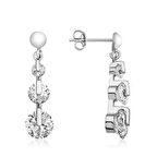 STİLLOVE Gümüş 3 Taş Tria Çivili Küpe