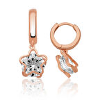 STİLLOVE Gümüş Rose Üç Boyutlu Çiçek Küpe