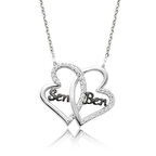 STİLLOVE Gümüş Kalpli Sen Ben Kadın Kolye