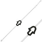 STİLLOVE Gümüş Siyah Fatma Eli Kadın Bileklik