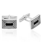 STİLLOVE Gümüş Çizgili Kol Düğmesi