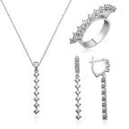 STİLLOVE Gümüş Sıra Taşlı Kadın Set