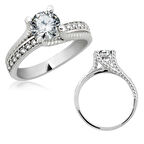 STİLLOVE Gümüş Tek Taş Kadın Yüzük