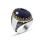 STİLLOVE Gümüş Mavi Zirkon Taşlı Erkek Yüzük