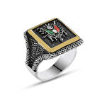 STİLLOVE Gümüş Osmanlı Devlet Armalı Erkek Yüzük