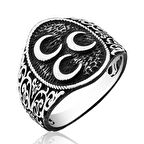 STİLLOVE Gümüş Üç Hilal Erkek Yüzük