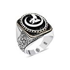 STİLLOVE Gümüş Hilal Bozkurt Oval Erkek Yüzük