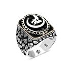 STİLLOVE Gümüş Hilal Bozkurt Oval Erkek Yüzük