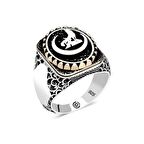 STİLLOVE Gümüş Hilal Bozkurt Oval Erkek Yüzük