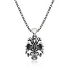 STİLLOVE Gümüş Çift Başlı Kartal Erkek Kolye