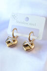 STİLLOVE 316L Çelik Gold Renk Zirkon Taş Detay Kalp Model Kadın Küpe