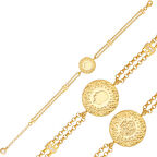 STİLLOVE Gümüş Çeyrek Altın Kaplama Kadın Bileklik