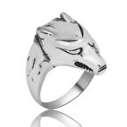 STİLLOVE Gümüş Kurt Figürlü Erkek Yüzük