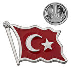 STİLLOVE Gümüş Türk Bayrağı Rozet