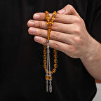 STİLLOVE Gümüş Püskül Sıkma Kehribar Tesbih