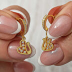 STİLLOVE Gümüş Sallantılı Gold Kuğu Kadın Küpe