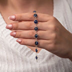 STİLLOVE Gümüş Yuvarlak Nazar Kadın Bileklik