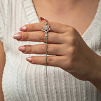 STİLLOVE Gümüş Baget Taşlı Yıldız Kadın Bileklik