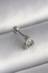 STİLLOVE 316L Çelik Gümüş Renk Üçgen Zirkon Taşlı Tragus Piercing