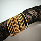 STİLLOVE Gümüş Ajda Desenli Gold bilezik